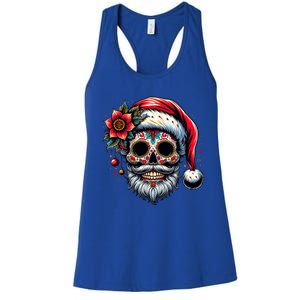 Santa Sugar Skull Mexican Calavera Christmas Women's Racerback Tank