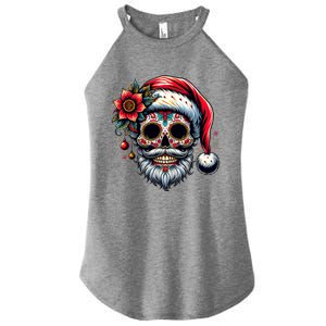 Santa Sugar Skull Mexican Calavera Christmas Women's Perfect Tri Rocker Tank