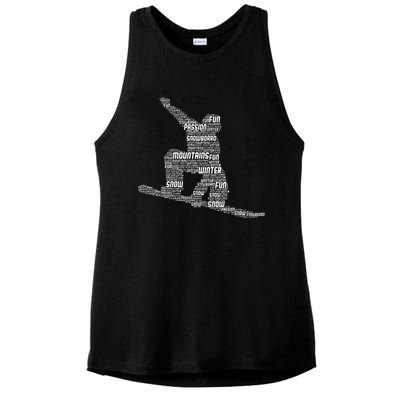 Snowboard Snowboarder Snowboarding Ladies PosiCharge Tri-Blend Wicking Tank