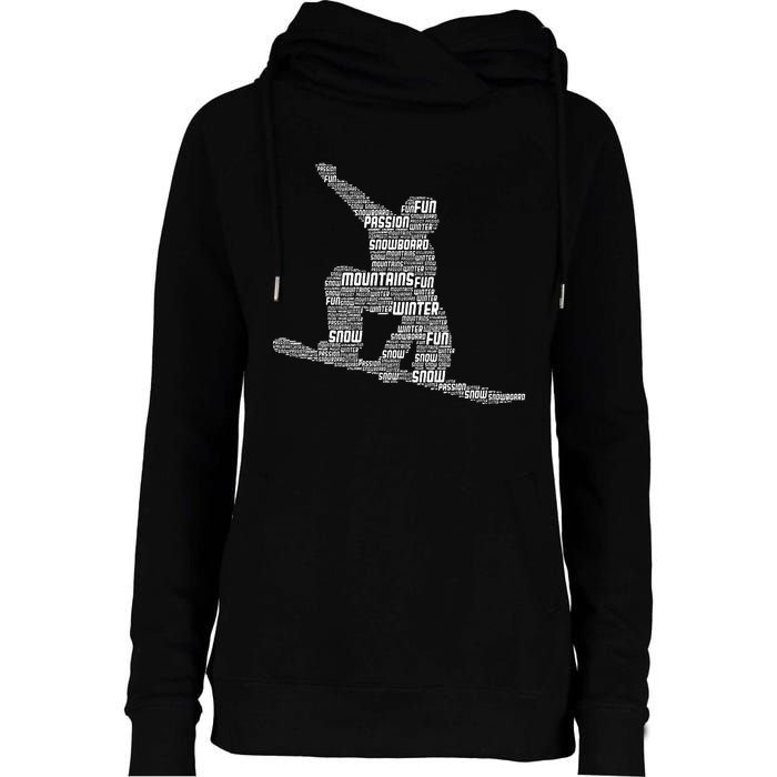 Snowboard Snowboarder Snowboarding Womens Funnel Neck Pullover Hood