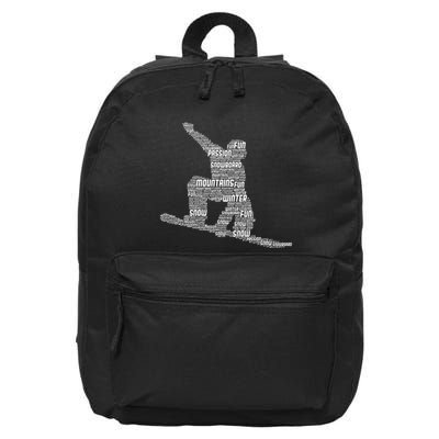 Snowboard Snowboarder Snowboarding 16 in Basic Backpack