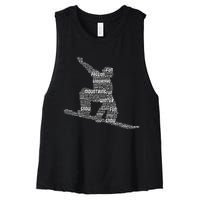 Snowboard Snowboarder Snowboarding Women's Racerback Cropped Tank