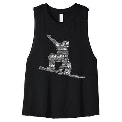 Snowboard Snowboarder Snowboarding Women's Racerback Cropped Tank