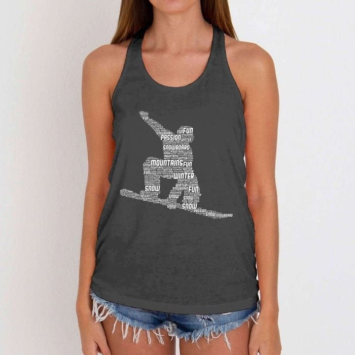 Snowboard Snowboarder Snowboarding Women's Knotted Racerback Tank