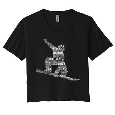 Snowboard Snowboarder Snowboarding Women's Crop Top Tee