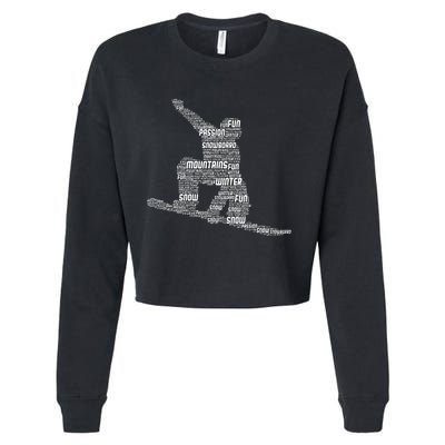 Snowboard Snowboarder Snowboarding Cropped Pullover Crew