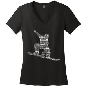 Snowboard Snowboarder Snowboarding Women's V-Neck T-Shirt