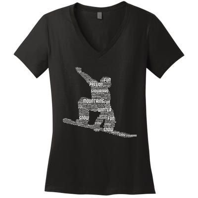 Snowboard Snowboarder Snowboarding Women's V-Neck T-Shirt