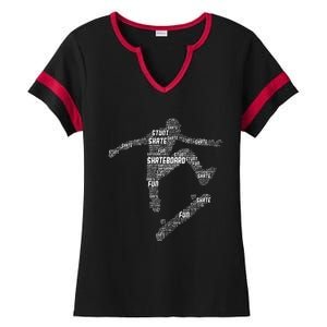 Skateboard Skater Skateboarder Ladies Halftime Notch Neck Tee