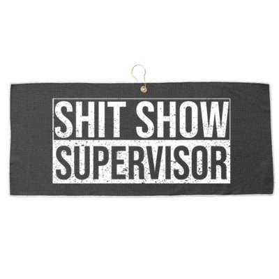 Shit Show Supervisor Hilarious Vintage Large Microfiber Waffle Golf Towel