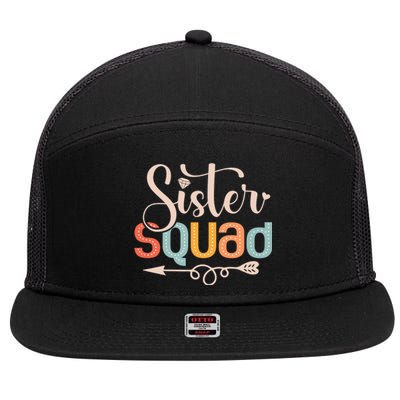 Sister Squad Sis Siblings Family Bestfriends 7 Panel Mesh Trucker Snapback Hat