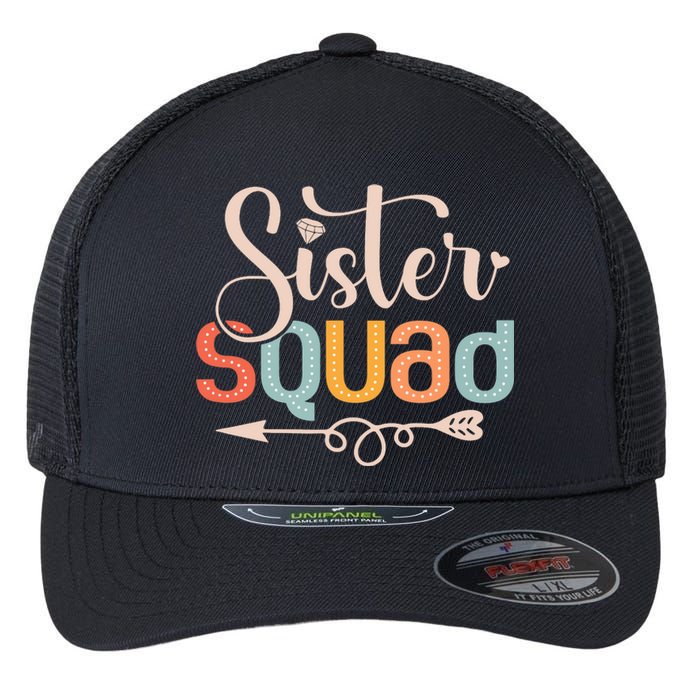 Sister Squad Sis Siblings Family Bestfriends Flexfit Unipanel Trucker Cap