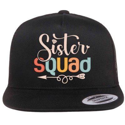 Sister Squad Sis Siblings Family Bestfriends Flat Bill Trucker Hat