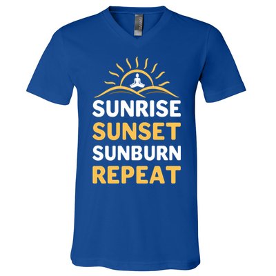 Sunrise Sunset Sunburn Repeat Gift V-Neck T-Shirt