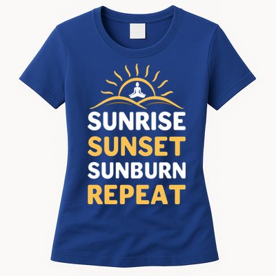 Sunrise Sunset Sunburn Repeat Gift Womens T-Shirt
