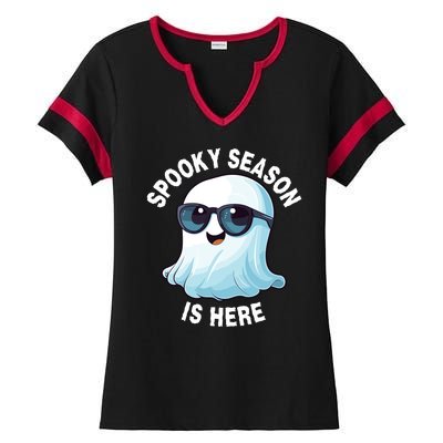 Stay Spooky Spooky Boo Graveyard And Spooky Haunted House Funny Halloween Ladies Halftime Notch Neck Tee