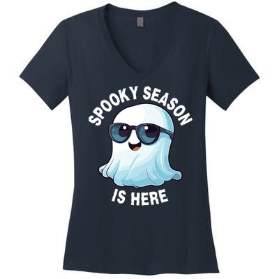 Stay Spooky Spooky Boo Graveyard And Spooky Haunted House Funny Halloween Women's V-Neck T-Shirt