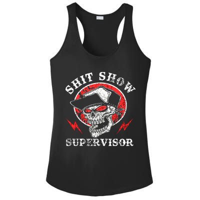 Shit Show Supervisor Skull Ladies PosiCharge Competitor Racerback Tank