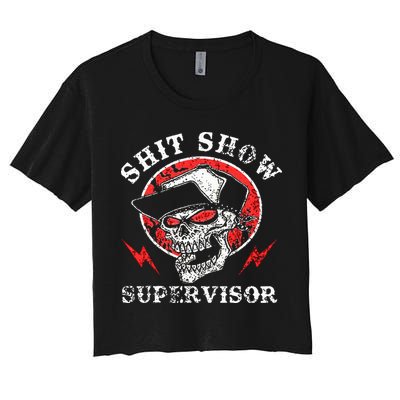 Shit Show Supervisor Skull Crop Top