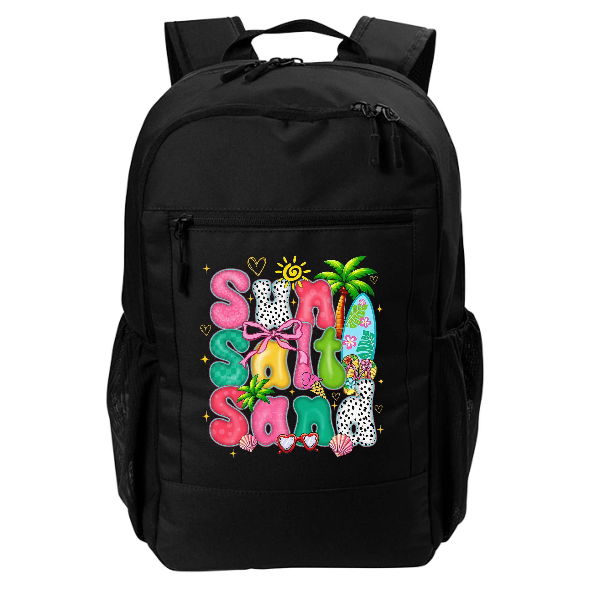 Sun Salt Sand Coquette Bow Palm Summer Vibes Beach Trip Backpack