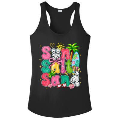 Sun Salt Sand Coquette Bow Palm Summer Vibes Beach Trip Ladies PosiCharge Competitor Racerback Tank