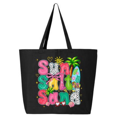 Sun Salt Sand Coquette Bow Palm Summer Vibes Beach Trip 25L Jumbo Tote