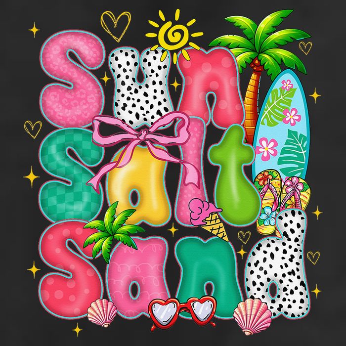 Sun Salt Sand Coquette Bow Palm Summer Vibes Beach Trip Microfiber Hand Towel