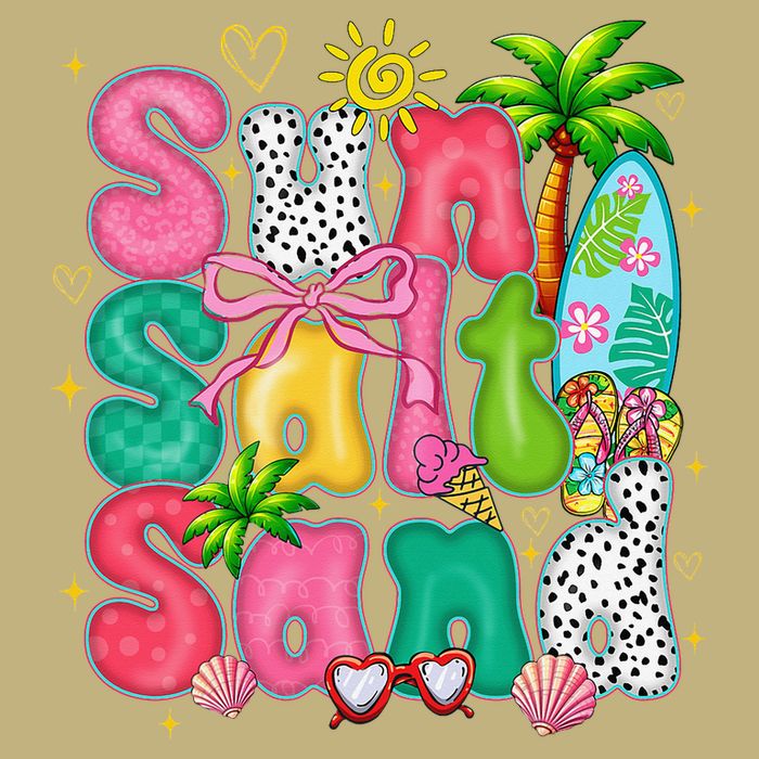 Sun Salt Sand Coquette Bow Palm Summer Vibes Beach Trip Cooling Performance Crew T-Shirt
