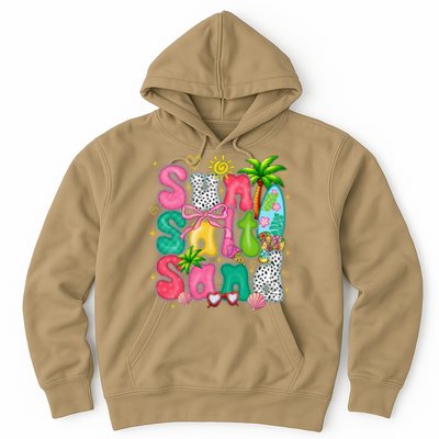 Sun Salt Sand Coquette Bow Palm Summer Vibes Beach Trip Hoodie