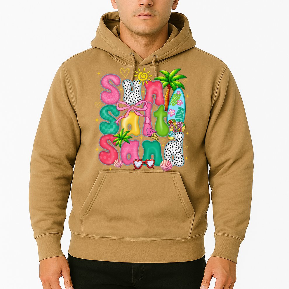 Sun Salt Sand Coquette Bow Palm Summer Vibes Beach Trip Hoodie