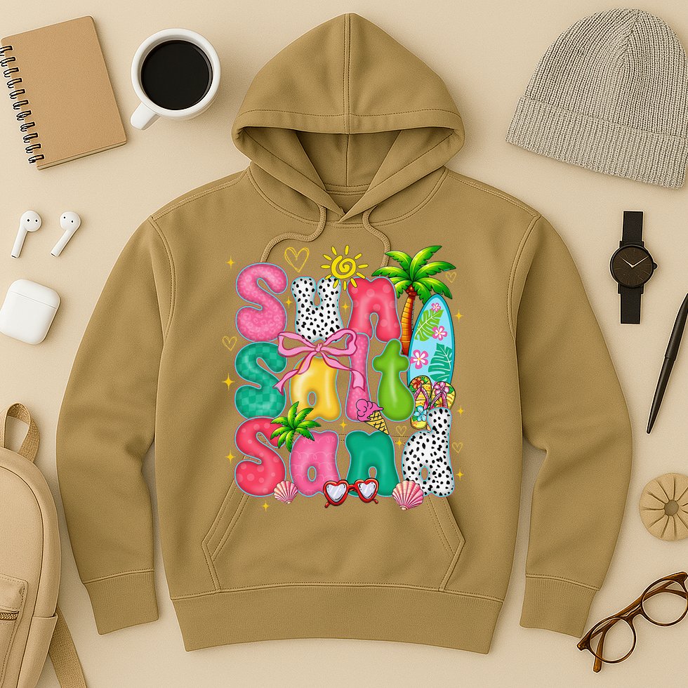 Sun Salt Sand Coquette Bow Palm Summer Vibes Beach Trip Hoodie