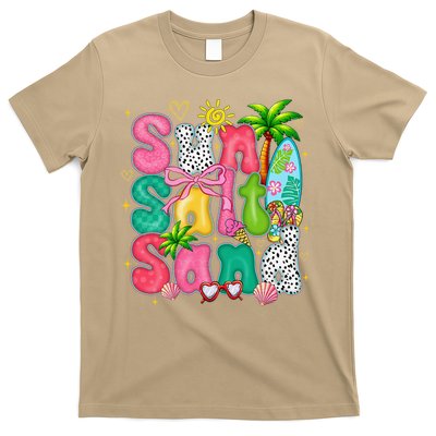 Sun Salt Sand Coquette Bow Palm Summer Vibes Beach Trip T-Shirt