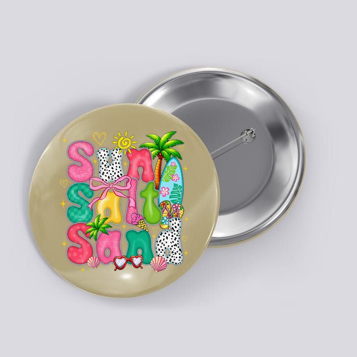 Sun Salt Sand Coquette Bow Palm Summer Vibes Beach Trip Button
