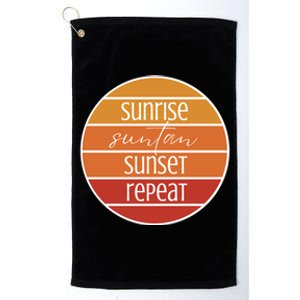 Sunrise Suntan Sunset Repeat Beach Surfer Sun Lover Sunburn Gift Platinum Collection Golf Towel