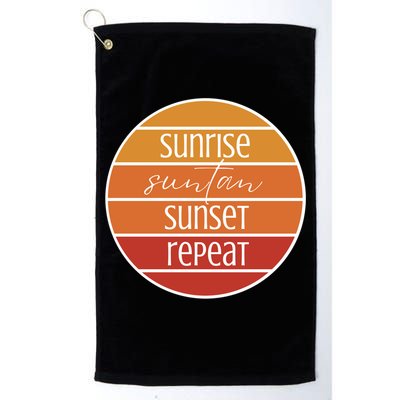 Sunrise Suntan Sunset Repeat Beach Surfer Sun Lover Sunburn Gift Platinum Collection Golf Towel