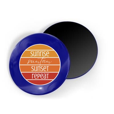 Sunrise Suntan Sunset Repeat Beach Surfer Sun Lover Sunburn Gift Magnet