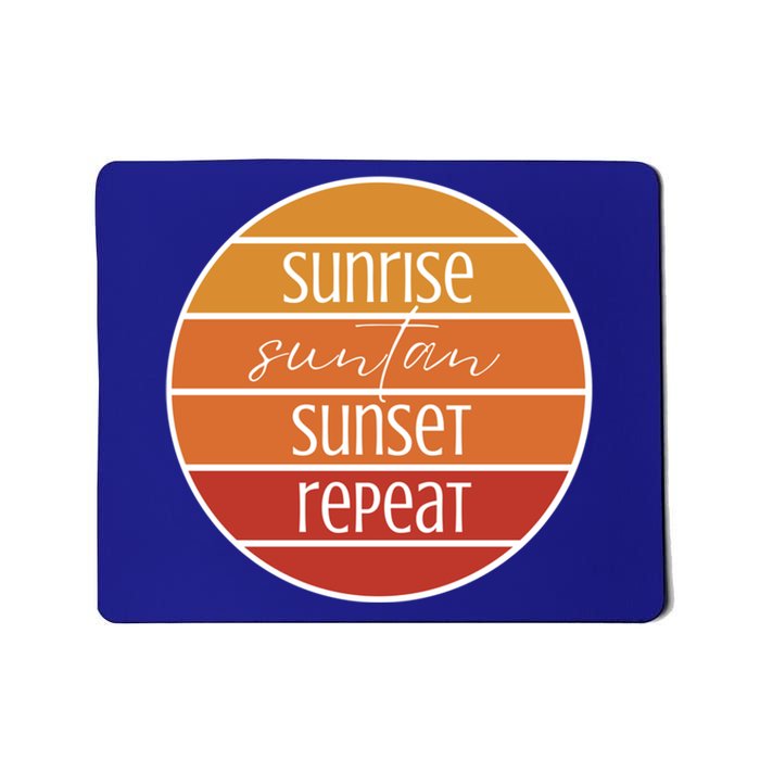 Sunrise Suntan Sunset Repeat Beach Surfer Sun Lover Sunburn Gift Mousepad