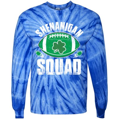 Shenanigan Squad St Patricks Day Funny American Football Gift Tie-Dye Long Sleeve Shirt