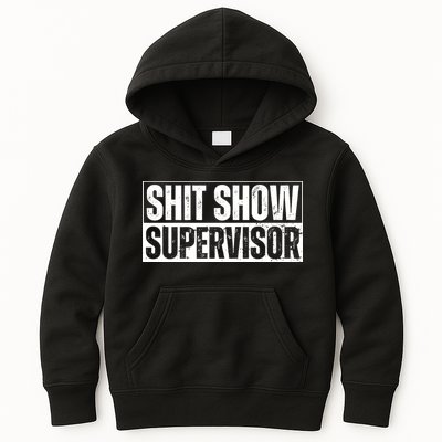 Shit Show Supervisor Offensive Adult Humor Vintage Cool Kids Hoodie