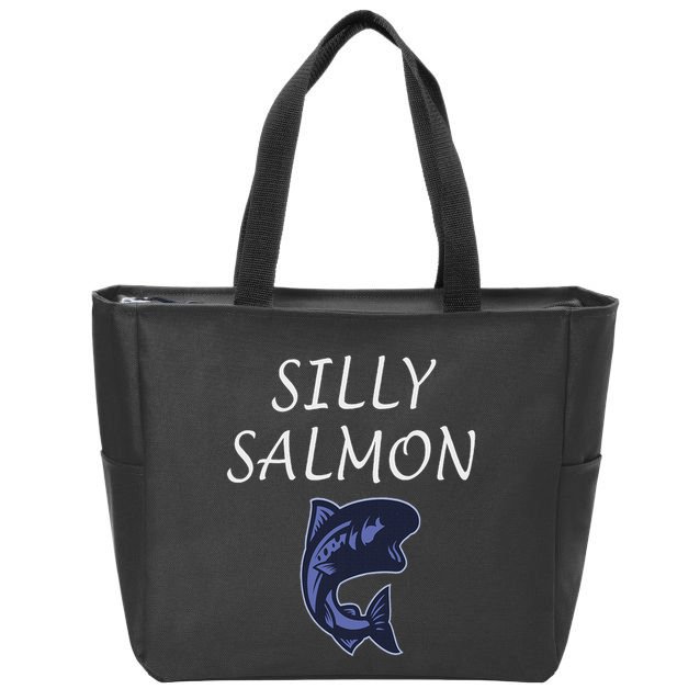 Silly Salmon Zip Tote Bag