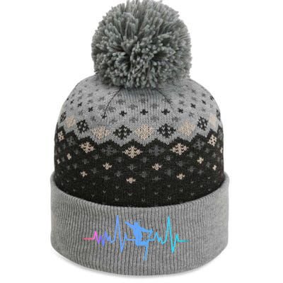 Skiing Skier Ski Instructor Heartbeat Winter Sports Ski Cool Gift The Baniff Cuffed Pom Beanie