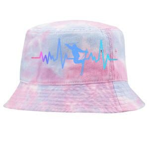 Skiing Skier Ski Instructor Heartbeat Winter Sports Ski Cool Gift Tie-Dyed Bucket Hat