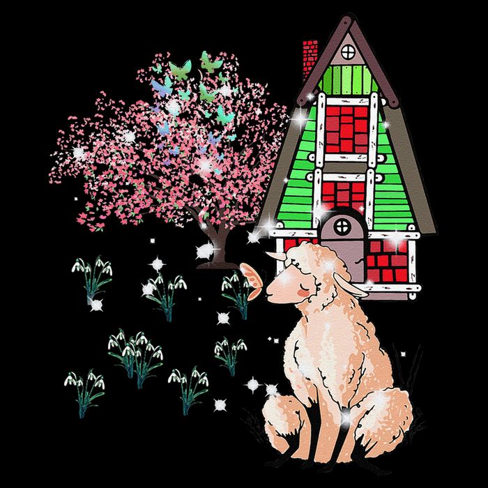 Spring Shee.P Shee.P Lamb Easter Happy Easter Children Child Flexfit Unipanel Trucker Cap