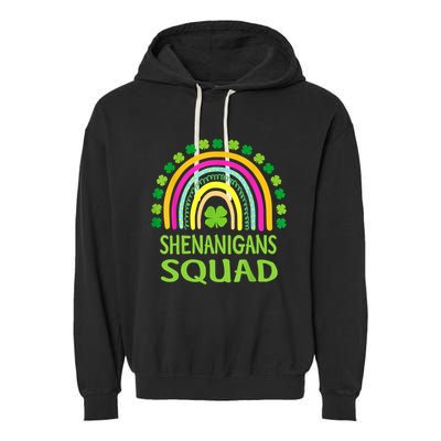 Shenanigans Squad St Patrick's Day Rainbow Shamrock Garment-Dyed Fleece Hoodie