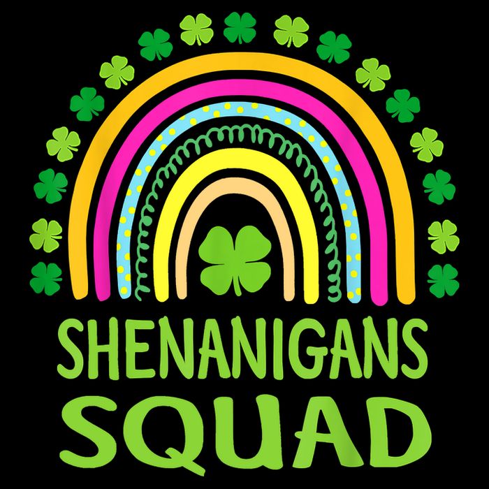 Shenanigans Squad St Patrick's Day Rainbow Shamrock Apron