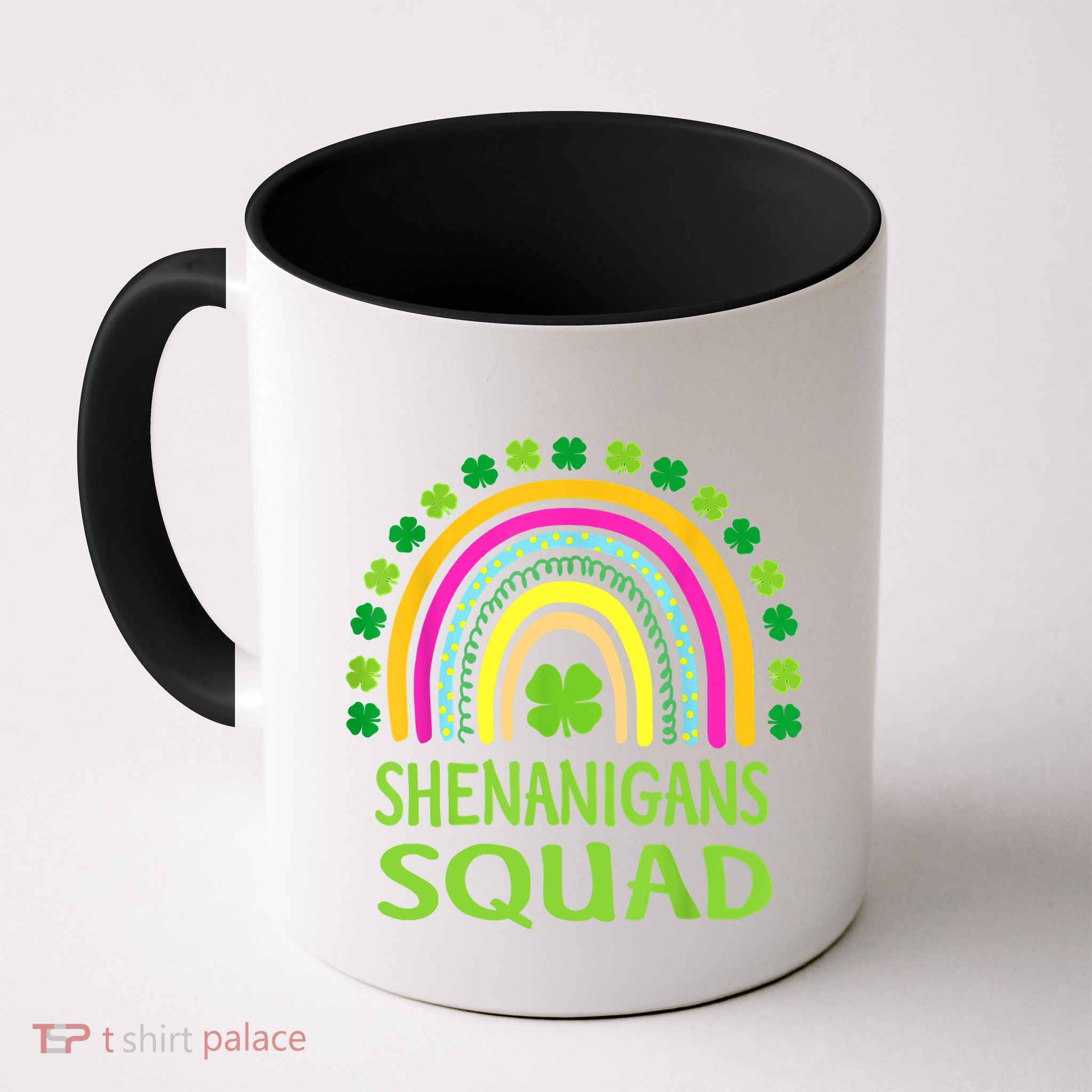 Shenanigans Squad St Patrick's Day Rainbow Shamrock Mug