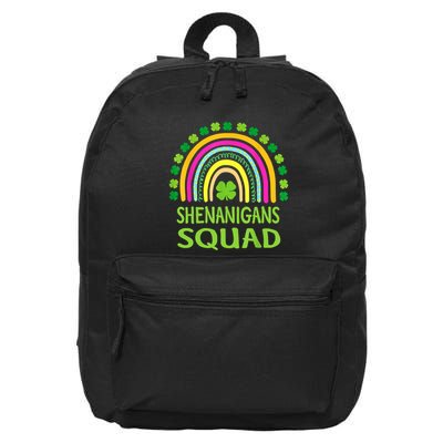 Shenanigans Squad St Patrick's Day Rainbow Shamrock 16 in Basic Backpack