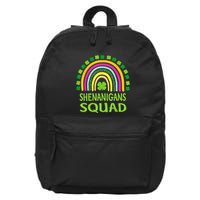 Shenanigans Squad St Patrick's Day Rainbow Shamrock 16 in Basic Backpack