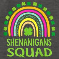 Shenanigans Squad St Patrick's Day Rainbow Shamrock Vector Backpack