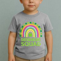 Shenanigans Squad St Patrick's Day Rainbow Shamrock Toddler T-Shirt
